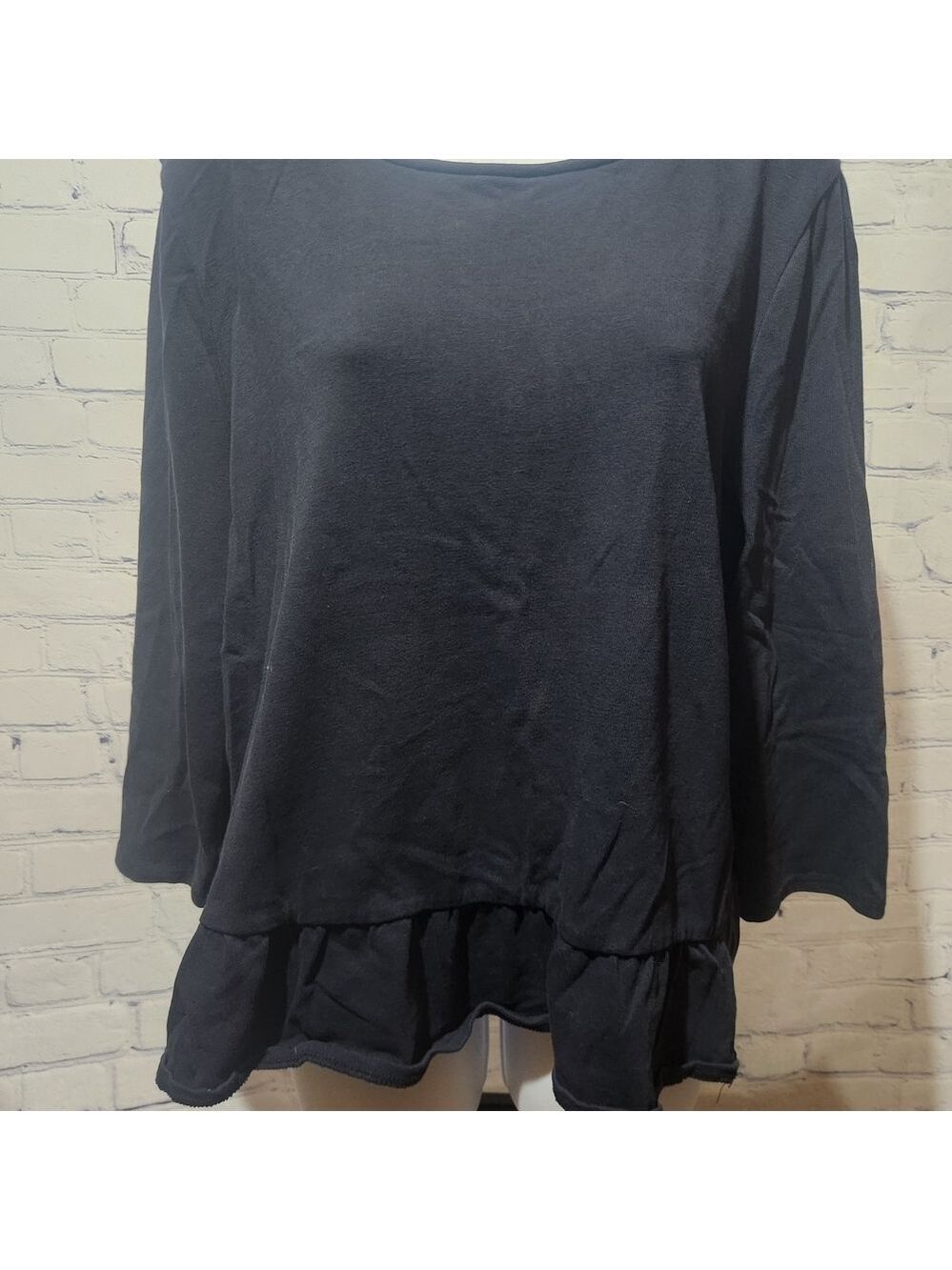 Talbots XLp Navy Peplum Cotton Casual Women's Top